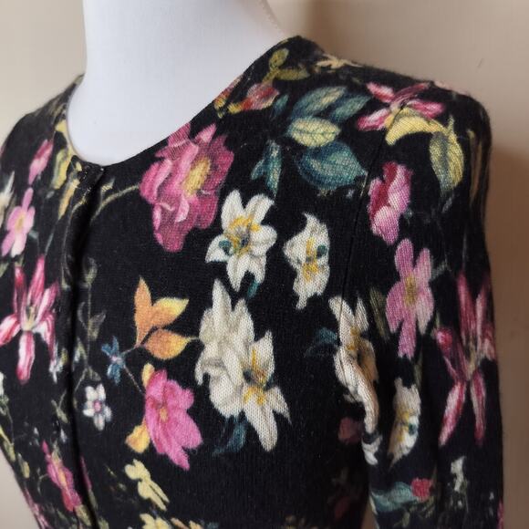 Charter Club Floral Cashmere Cardigan Sweater - Picture 5 of 8